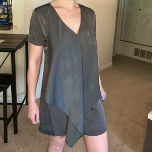 Hunter green medium lulus front ruffle dress